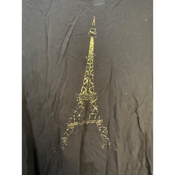 Old Navy Womens Black T-Shirt With Eiffel Tower Design M - Picture 4 of 8